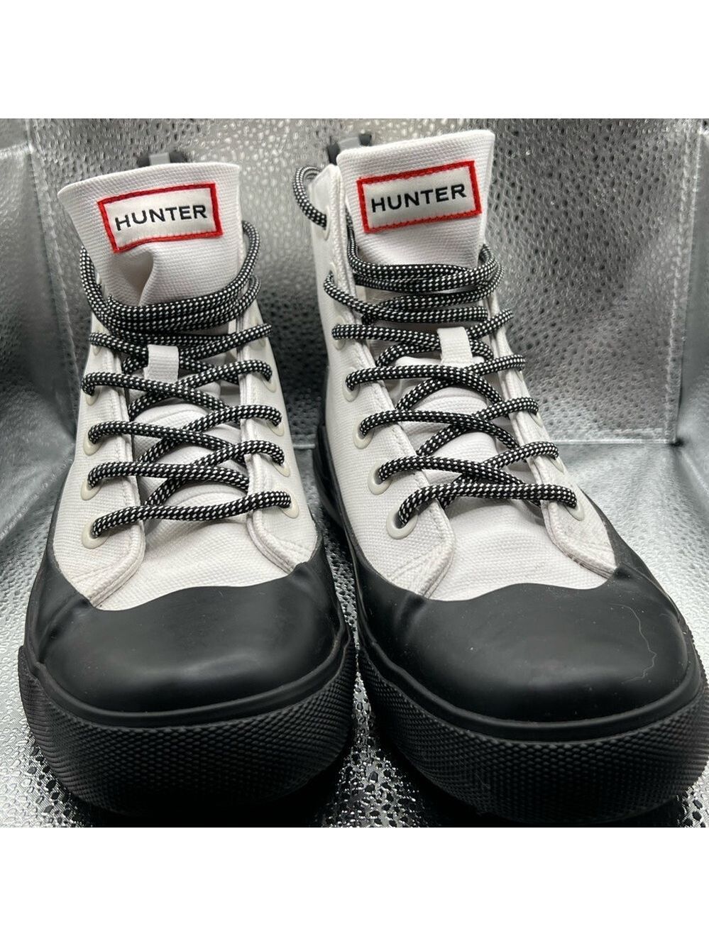 🎉HP🎉Hunter White and Black High-Top Sneakers - Picture 4 of 8